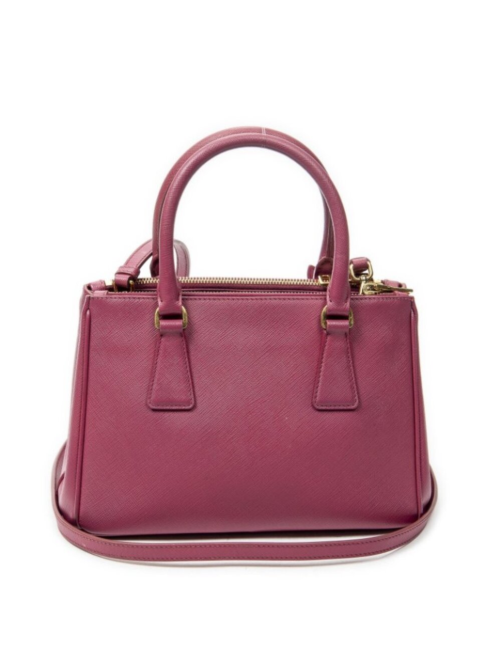 Prada Large Double Zip Galleria Tote Fuchsia Pink Saffiano Leather - Picture 5 of 10